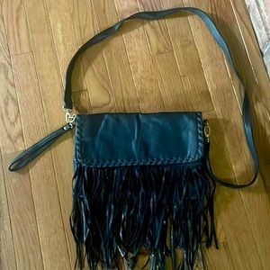 Steve Madden Black Fringe Crossbody